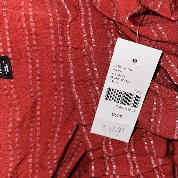 Lane Bryant Flattering Off The Shoulder Metallic Striped Boho Blouse Top Plus - Picture 6 of 9